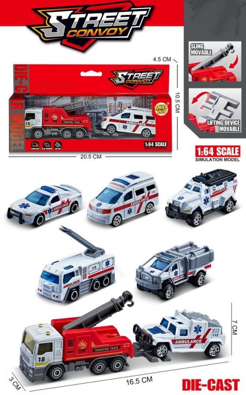 Kamion tegljač metalni ambulance 20cm